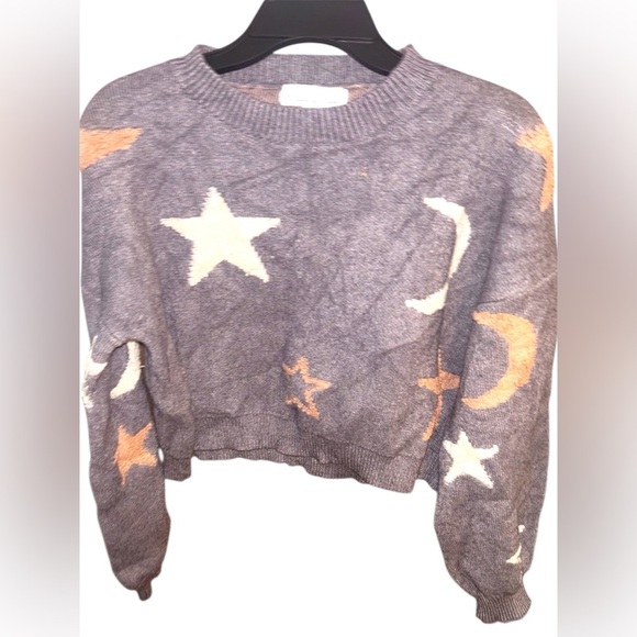 Chic Star and Moon Patterned Sweater - Picture 1 of 3